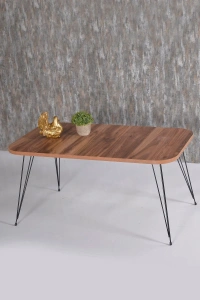 Orta Sehpa Ve Zigon Sehpa Ceviz Set Tel Ayak Kr
