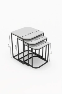 Orta Sehpa Ve Zigon Sehpa Damla Gold Beyaz