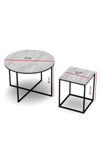 Orta Sehpa Ve Zigon Sehpa Oval Lüx 5Li Set Atlantik Çam