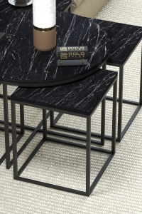 Orta Sehpa Ve Zigon Sehpa Oval Lüx 5Li Set Bendir