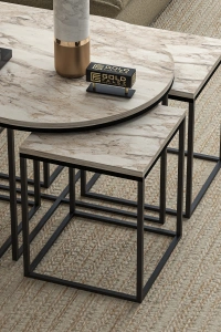 Orta Sehpa Ve Zigon Sehpa Oval Lüx 5Li Set Efes