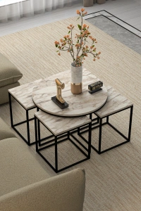 Orta Sehpa Ve Zigon Sehpa Oval Lüx 5Li Set Efes