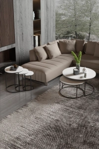 ORTA SEHPA VE ZİGON SEHPA SET İKİLİ LÜX C ZİGON BEYAZ