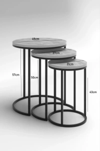 ORTA SEHPA VE ZİGON SEHPA SET İKİLİ LÜX C ZİGON EFES