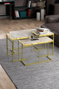 ORTA SEHPA VE ZİGON SEHPA SOLO SET GOLD EFES