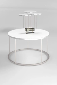 ORTA SEHPA VE ZİGON SEHPA TERRA GÜMÜŞ BEYAZ