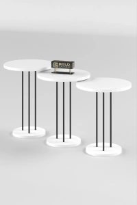 ORTA SEHPA VE ZİGON SEHPA TERRA SET BEYAZ