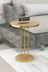 ORTA SEHPA VE ZİGON SEHPA TERRA SET GOLD CEVİZ