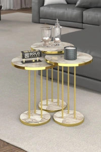 ORTA SEHPA VE ZİGON SEHPA TERRA SET GOLD EFES