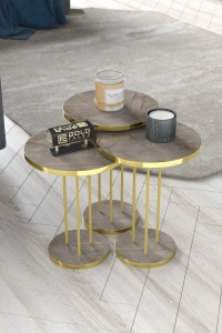 ORTA SEHPA VE ZİGON SEHPA TERRA SET GOLD GORDİON