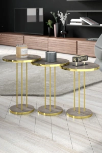 ORTA SEHPA VE ZİGON SEHPA TERRA SET GOLD GORDİON