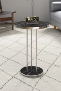 ORTA SEHPA VE ZİGON SEHPA TERRA SET GÜMÜŞ BENDİR