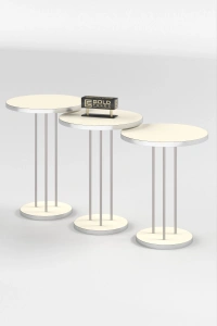 ORTA SEHPA VE ZİGON SEHPA TERRA SET GÜMÜŞ KREM