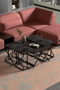 Orta Sehpa Ve Zigon Sehpa V Lüx 5Li Set Bendir