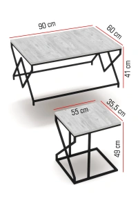 Orta Sehpa Ve Zigon Sehpa V Lüx 5Li Set Efes