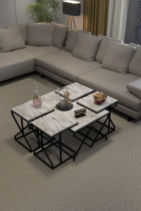 Orta Sehpa Ve Zigon Sehpa V Lüx 5Li Set Efes