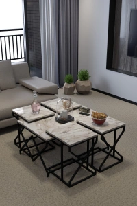 Orta Sehpa Ve Zigon Sehpa V Lüx 5Li Set Efes