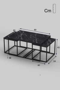 Orta Sehpa Ve Zigon Yan Sehpa Flora Set Bendir