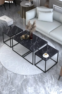 Orta Sehpa Ve Zigon Yan Sehpa Flora Set Bendir