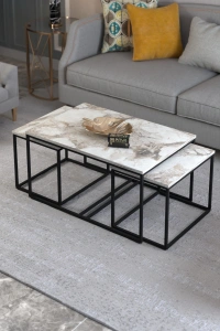 Orta Sehpa Ve Zigon Yan Sehpa Flora Set Efes