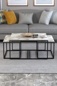 Orta Sehpa Ve Zigon Yan Sehpa Flora Set Efes