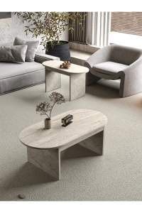 Orta Sehpa Yan Sehpa 2Li Setro Traverten