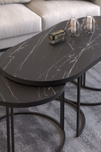 ORTA SEHPA ZİGON SEHPA YAN SEHPA 3 LÜ SET  DOLUNAY BENDİR