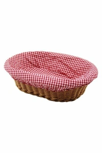 Oval Renkli Bezli İp Hasır Ekmek Sepeti