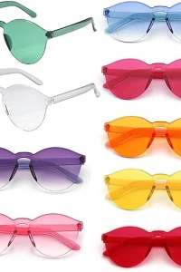 Oval Şekilli Çerçevesiz Parti Gözlüğü 6 Renk 6 Adet