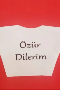 Özür Dilerim Yazılı Peluş Oyuncak Ayı Tişörtü