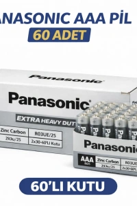 Panasonic AAA R03 İnce Pil Zinc Carbon Extra Heavy Duty 2’li 30 Paket