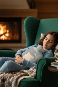 Papyonlu Kedi Figürlü Mavi Peluş Sıcak Su Torbası 1 Litre