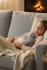 Papyonlu Kedi Figürlü Mavi Peluş Sıcak Su Torbası 1 Litre