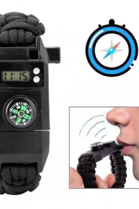 Paracord Dijital Saat Düdük Hayatta Kalma Kamp Bilekliği