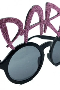 Party Yazılı Simli Pembe Renk Parti Gözlüğü