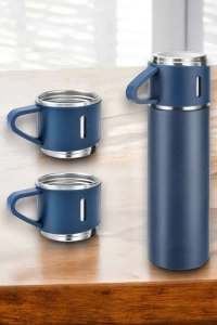 Paslanmaz Çelik 3’lü Termos Seti Vakumlu ve 8 Saat Isı Koruma