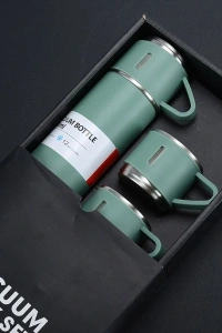 Paslanmaz Çelik Bardaklı Termos Seti 500 ML