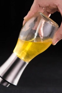 Paslanmaz Çelik Başlıklı Cam Spray Yağdanlık