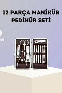 Paslanmaz Çelik Çok Fonksiyonlu 12 Manikür Seti