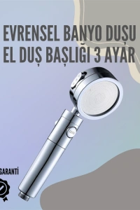 Paslanmaz Çelik Çok Fonksiyonlu El Duş Başlığı – 3 Modlu Püskürtme Seçeneği