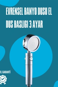 Paslanmaz Çelik Çok Fonksiyonlu El Duş Başlığı – 3 Modlu Püskürtme Seçeneği