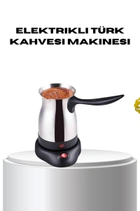 Paslanmaz Çelik Elektrikli Cezve 800W 6 Fincan Kapasiteli