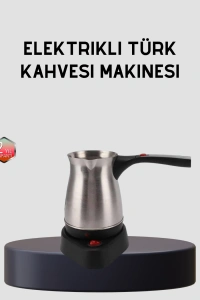 Paslanmaz Çelik Elektrikli Cezve 800W 6 Fincan Kapasiteli