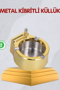 Paslanmaz Çelik Küllük Çakmaklı Masa Üstü Kullanım