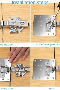 Paslanmaz Çelik Menteşe Onarım Plakası