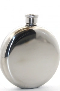 Paslanmaz Çelik Yuvarlak 5 Oz Tekli Matara Çelik Renk