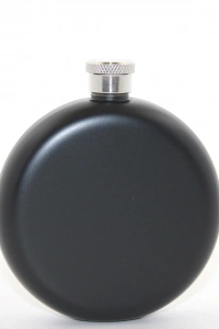 Paslanmaz Çelik Yuvarlak 5 Oz Tekli Matara Siyah Renk