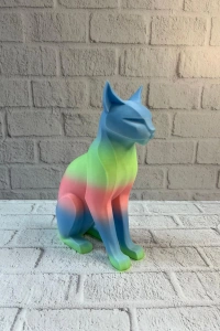 Pastel Rainbow Kedi Figürü Masa ve Raf Üstü Ev Dekorasyonu