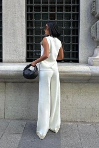 Paulo Gold Düğmeli Yelek Pantolon Takım 9976