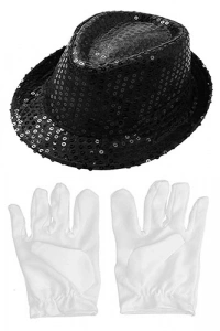 Payetli Çocuk Şapkası ve Çocuk Eldiveni